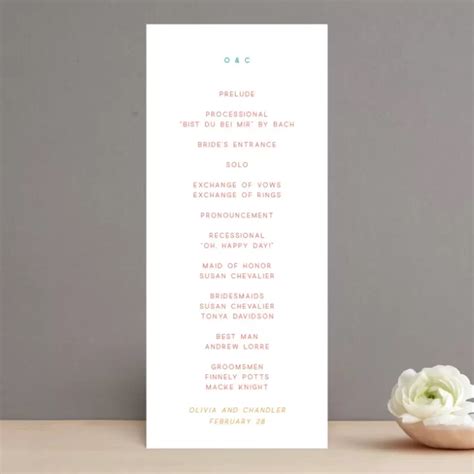 Image result for Example of a Simple Wedding Program