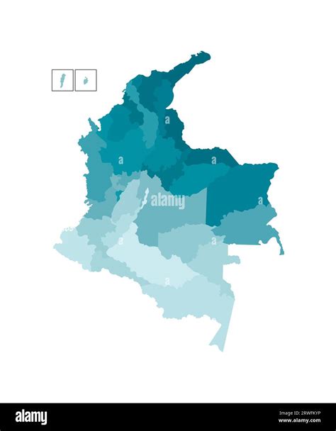 Vector isolated illustration of simplified administrative map of Colombia. Borders of the ...