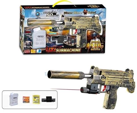FunBlast Pubg Theme Uzi Submachine Gun Toy Set with 1000+ Crystal Water ...
