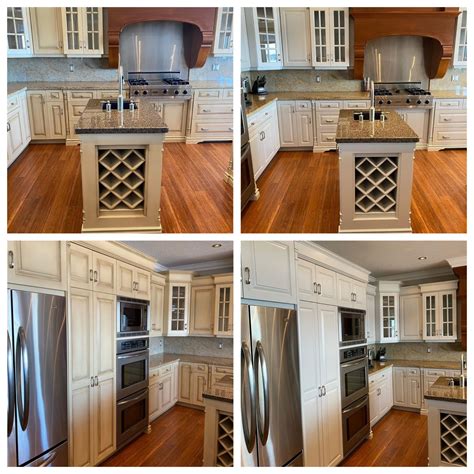 Refinishing And Painting Kitchen Cabinets Before And After Pictures