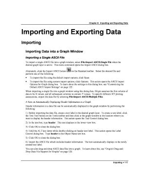 Fillable Online Importing and Exporting Data - OriginLab Fax Email ...