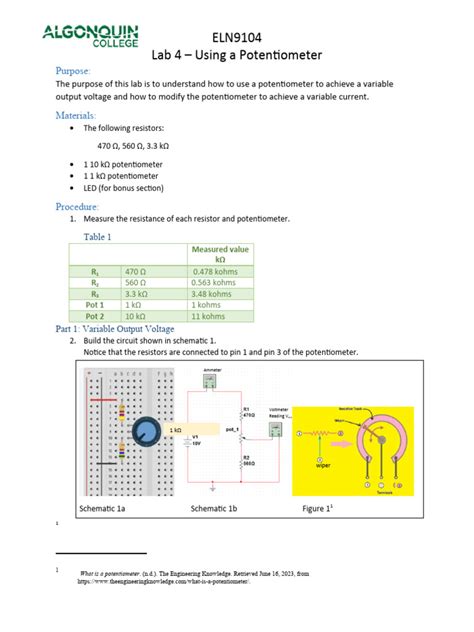 Image result for Potentiometer Practical