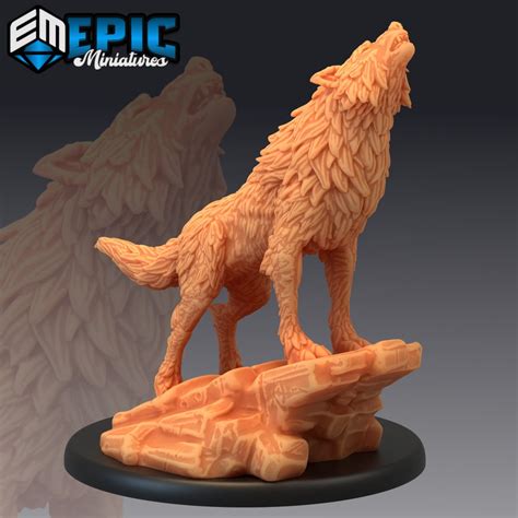 Wolf Miniature | Winter Wolf Howling Miniature | for D&D 5e, Pathfinder ...