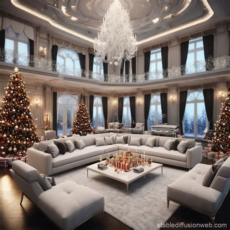 hyper design christmas mega mansion living room Prompts | Stable ...