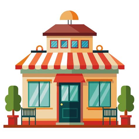 Restaurant building clipart vector art and illustration | Premium AI ...
