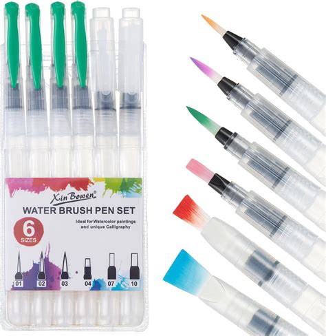 Amazon.com: Prasacco 8 Pieces Watercolour Brush Pens, Refillable Water Brush Pens Water Brush ...