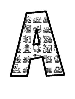 Construction Vehicles Bulletin Board Letters, Construction Vehicles ...