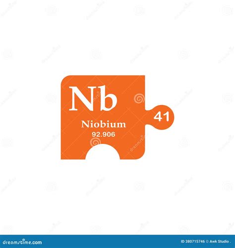 Niobium Symbol. Sign Niobium With Atomic Number And Atomic Weight. Nb Chemical Element Of The ...