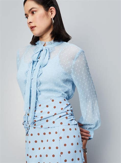 Buy Women Dobby Tie-Up Neck Blouse Online at just Rs. 899.0 ...