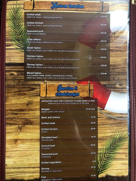 Menu at Rocky Point Seafood Restaurant, Gilbert