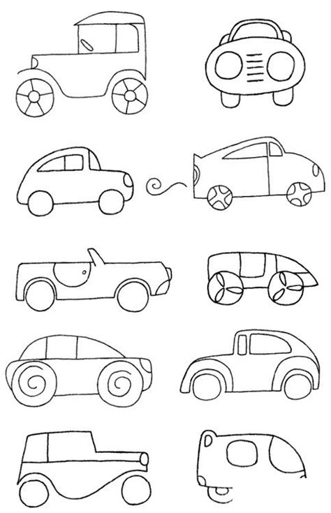 小汽车简笔画简单画法-儿童简笔画大全