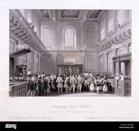 Interior view of the Banqueting House at Whitehall, Westminster, London ...