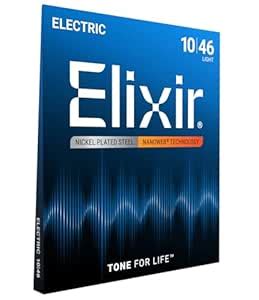 Elixir Strings Electric Guitar Strings, 6-String, Light NANOWEB Coating ...