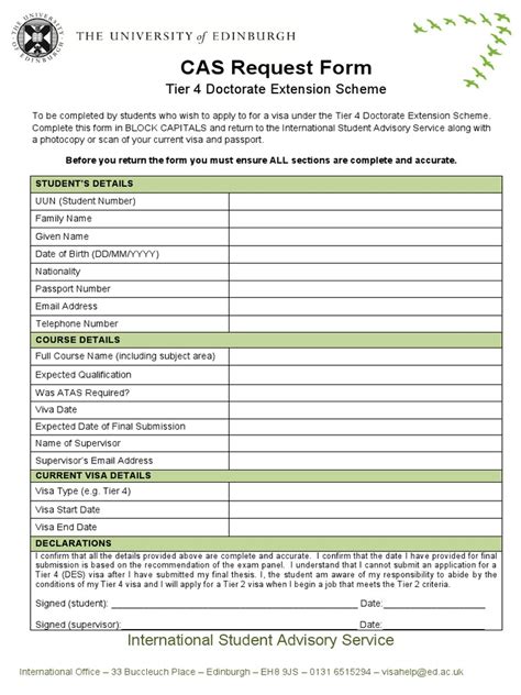 Image result for CAS Request Form