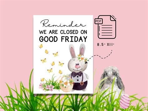 Closed for Good Friday Sign | Printable Closed for Easter Sign | Closed Easter Sign | Home ...