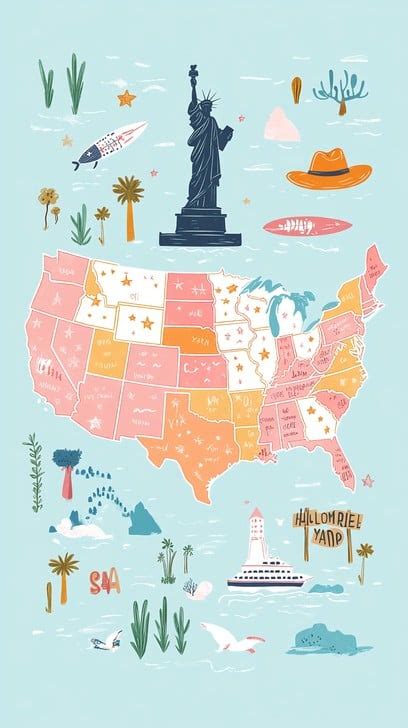 Us Map Colored 的图像结果