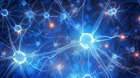 Glowing nerve cells communicate through synaptic connectivity | Premium ...
