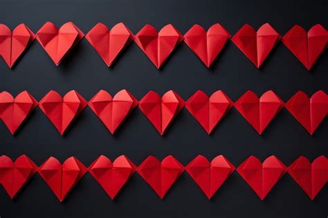 Vista de formas de coração feitas de papel | imagem gerada com IA