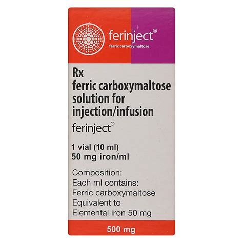 Ferinject 500mg - Vial of 10 ml Injection : Amazon.in: Health ...