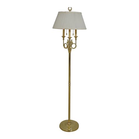 Baldwin Brass Floor Lamp W. Horn Shape Arms | Chairish