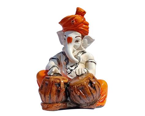 Buy Collectible India Lord Ganesha Playing Tabla Idol Statue Showpiece ...