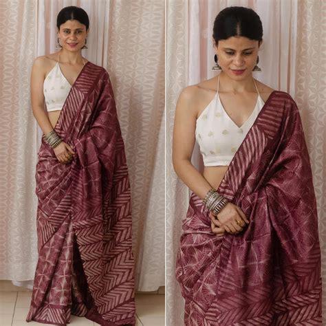 Pure Linen Digital Print Brown Color Saree, Party Wear – Ibis Fab
