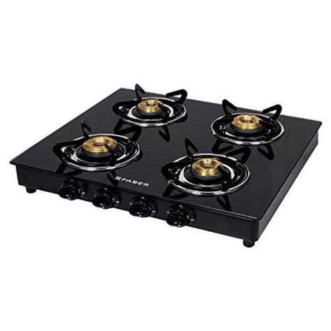Faber 4 Burner Glass Cooktop Power 4BB BK Manual Ignition Gas Stove ...