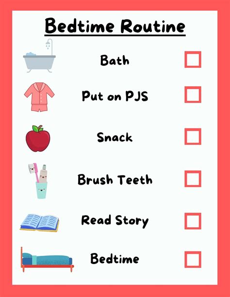 Toddler Night Time Routine Chart at Esther Corbett blog