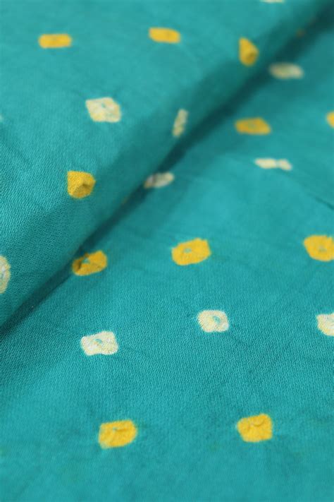 Shop the Stunning Blue Bandhani Cotton Silk Fabric - 1.4 Mtr Length for ...