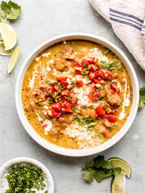 Creamy Chicken Chili with Rice - Little Broken