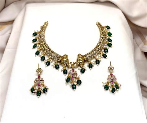 Victorian Green monalisa Beads Kanti – Rajkamal NX Jewellery