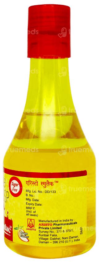 Aristo Smulac Mango Flavour Sugar Free Solution 200ml - Uses, Side ...