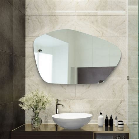 Oval Blob Frameless Mirror for Bathroom – Flair Glass