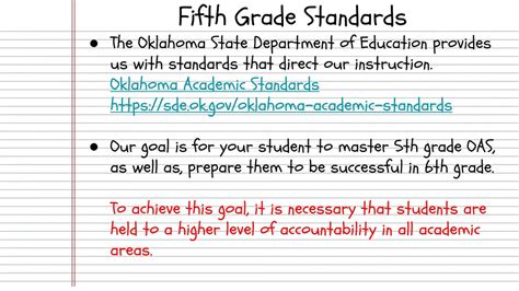 PPT - 5th Grade Oklahoma Academic Standards and Testing Information ...