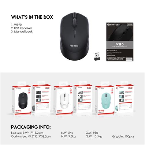 ماوس أسود مكتبي FANTECH W190 SILENT SWITCH AMBIDEXTROUS - | الاردن