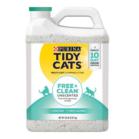Purina Tidy Cats Free & Clean Unscented Cat Litter, Scoopable, Low Dust ...