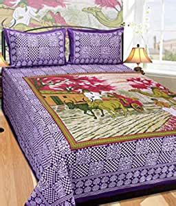 Home Delights Ideal Village Print Cotton Double Bed Sheet (PCD-003 ...