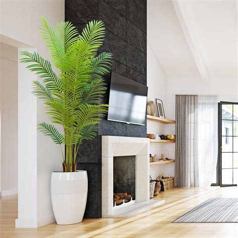 Artificial Palm Tree 6ft,Artificial Trees for Decor Indoor with 16 ...