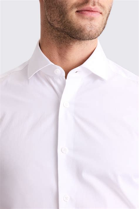 Tailored Fit White Cotton Poplin Shirt | Buy Online at Moss