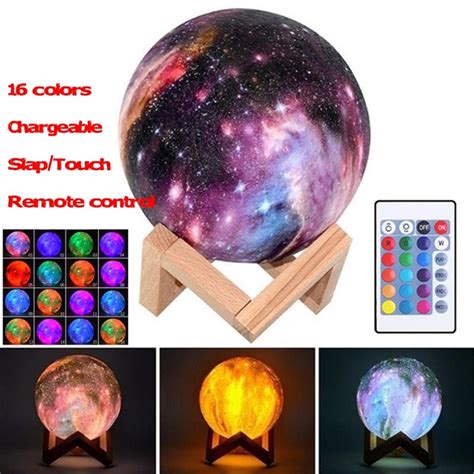 16 Colors New Painted Colorful Stars 3D Printed Moon Lights Moon Planet ...