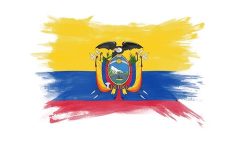 Ecuador flag brush stroke, national flag on white background | Premium ...