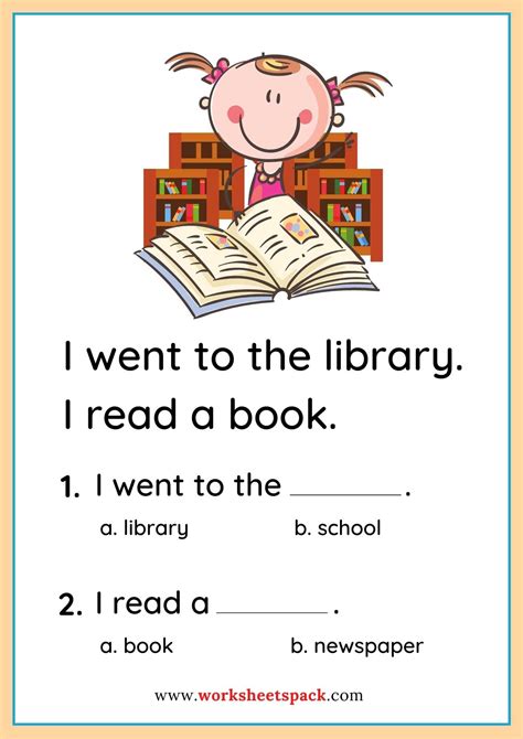 Preschool reading comprehension worksheets pdf – Artofit