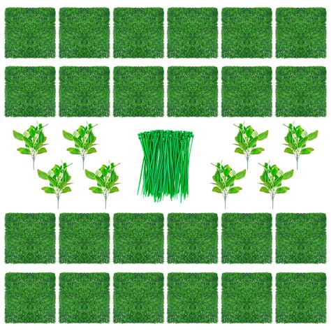 Buy TECSPACE 24PCS 20"X20" Artificial Grass Wall,2"Height High Density ...