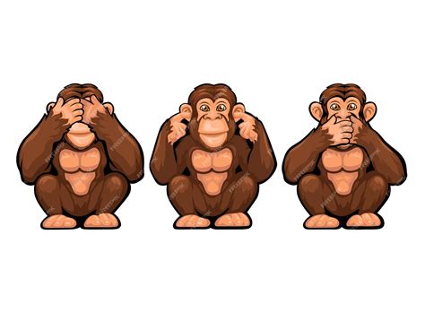 Premium Vector | Monkey Close Eye Ear and Mouth Character Set ...
