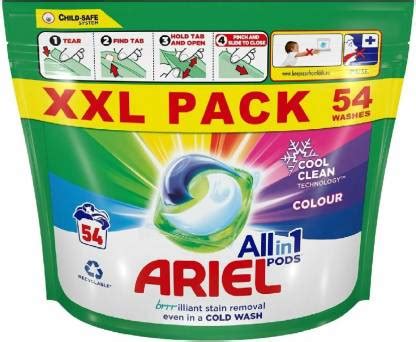 Ariel All in 1 Pods Washing Capsules Colour 54 Washes Regular Detergent ...