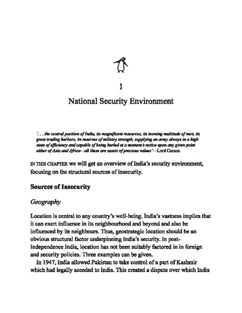 Unit 1.2 - National Security Environment: India's Geostrategic ...
