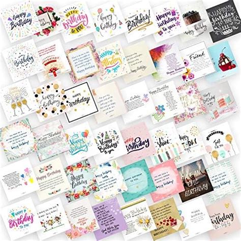 PUREZENTO Set of 48 Birthday Cards Other DIY(Do It Yourself) Birthday ...