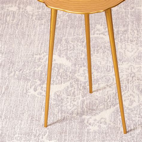 Buy Gold Floral Aluminium Side Table Set of 2 Online in India – Nestroots
