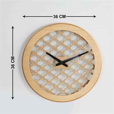 Buy Casablanca Brown Metal Laser Cut Round Clock - 36x36x2cm from Home ...