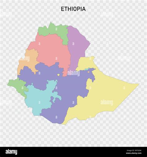 Isolated colored map of Ethiopia with borders of the regions Stock Vector Image & Art - Alamy